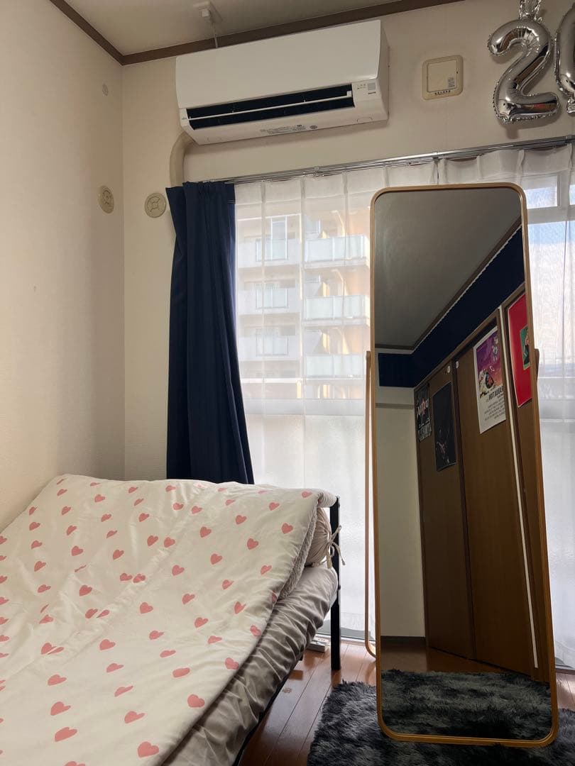 IKEA イケア IKORNNES スタンドミラー 全身鏡 アッシュ材