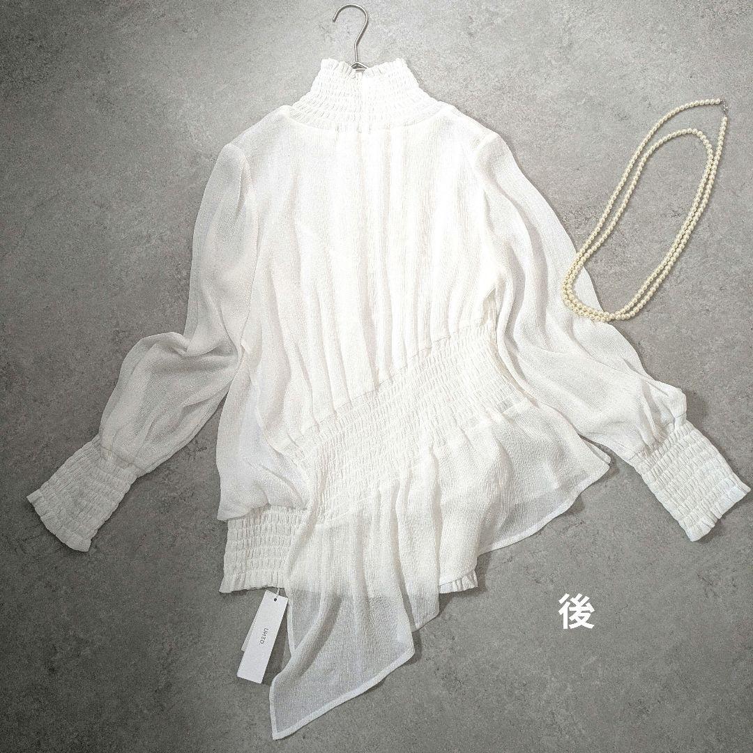 新品✨️ シアー　シャーリング　ペプラム　ブラウス　アンスリード