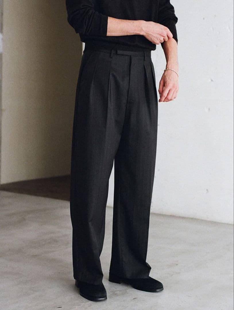 LIDNM　Wool Chalk Stripe Slacks