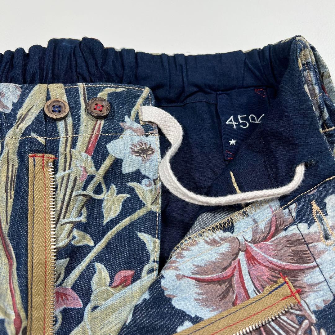 美品　45R イージーポッポ　リリープリント　ハーフパンツ　藍染　インディゴ染め