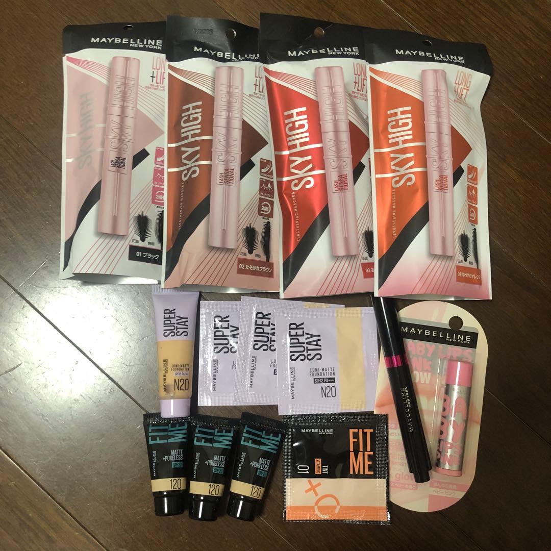 メイベリン　マスカラ　リップ　ファンデーション
