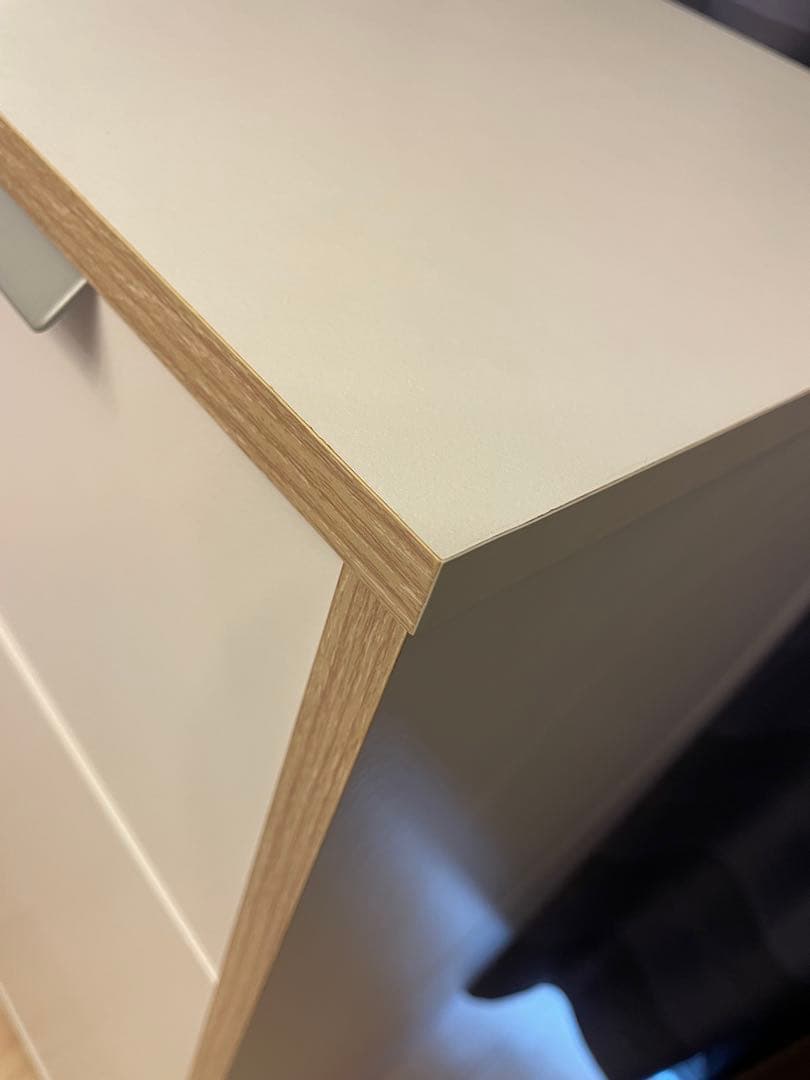 【LOWYA】ホワイト木製チェスト 5引き出し