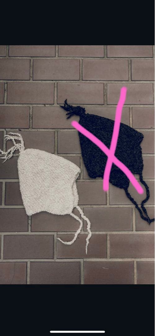 vonsonoのウール・アルパカ混フード型ニット帽