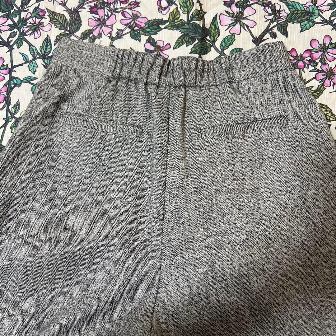 SOÉJU ソージュ ヘリンボーン タック ワイド パンツ L GRAY