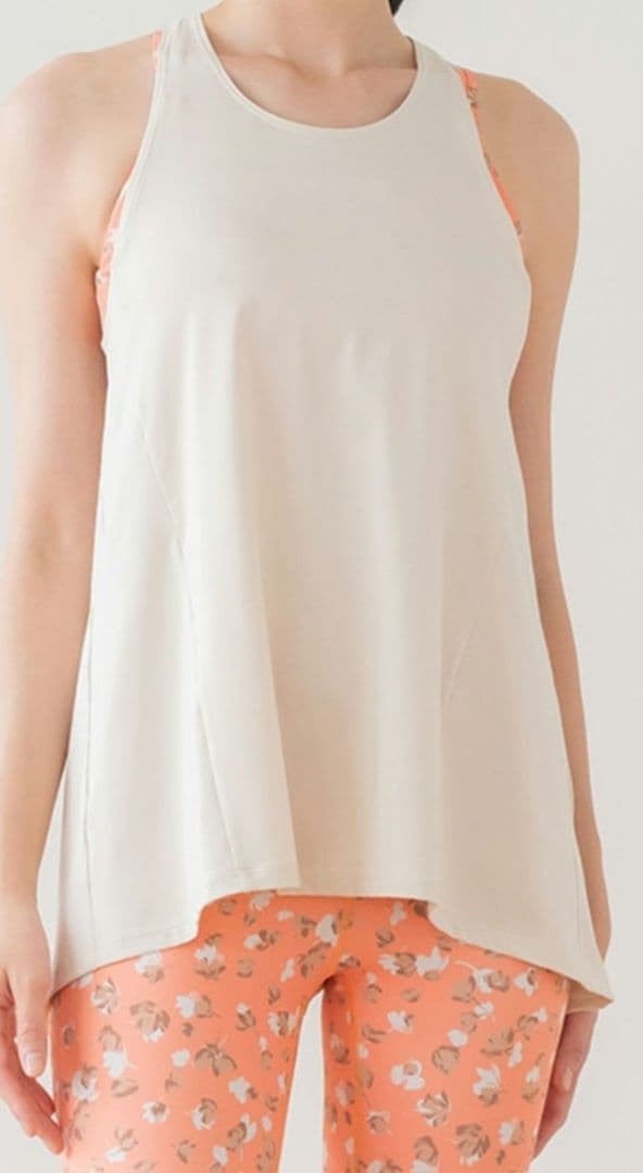 オレンジフラワープリントブラトップとタンクトップセット