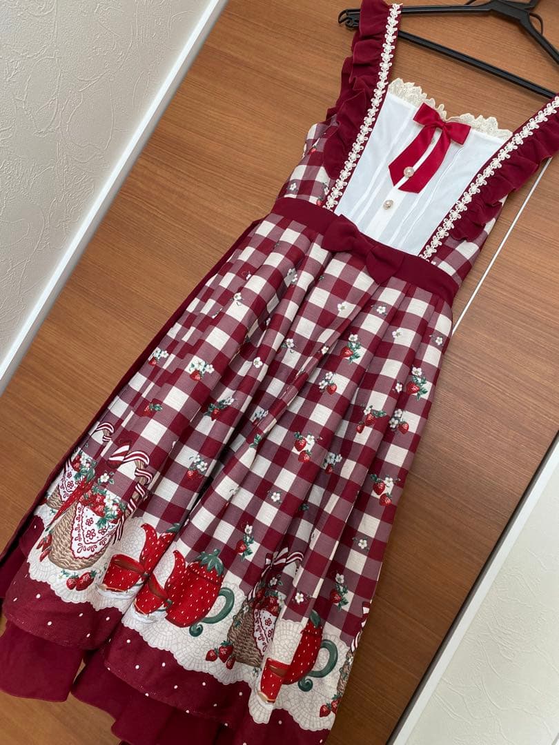 新品タグ付き★アクシーズファムkawaiiベリーズピクニックジャンスカワンピース