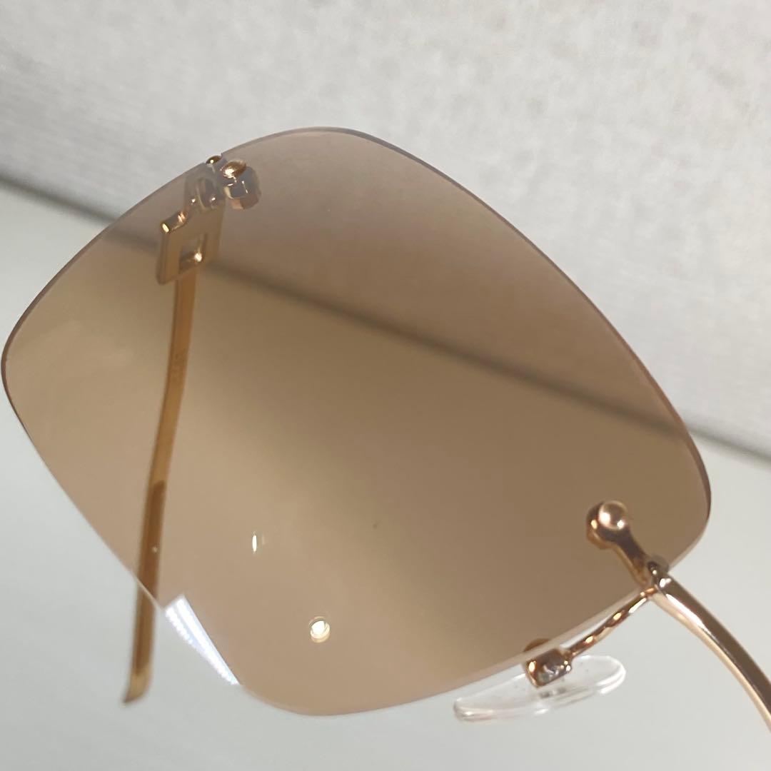 GUCCI グッチ サングラス ラインストーン Gロゴ ケース付 リムレス