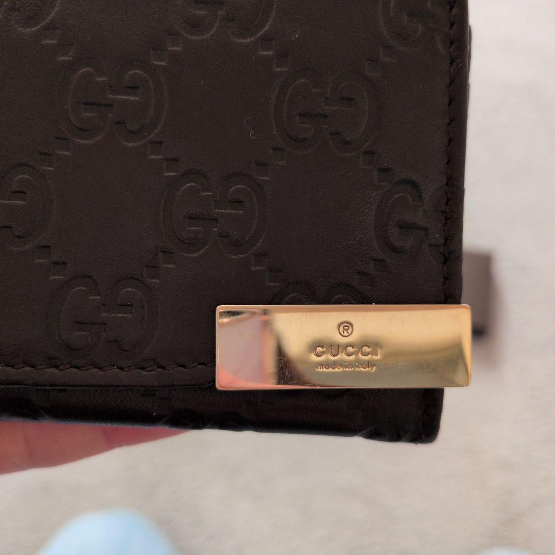 GUCCI ブラックレザー名刺入れ GGパターン