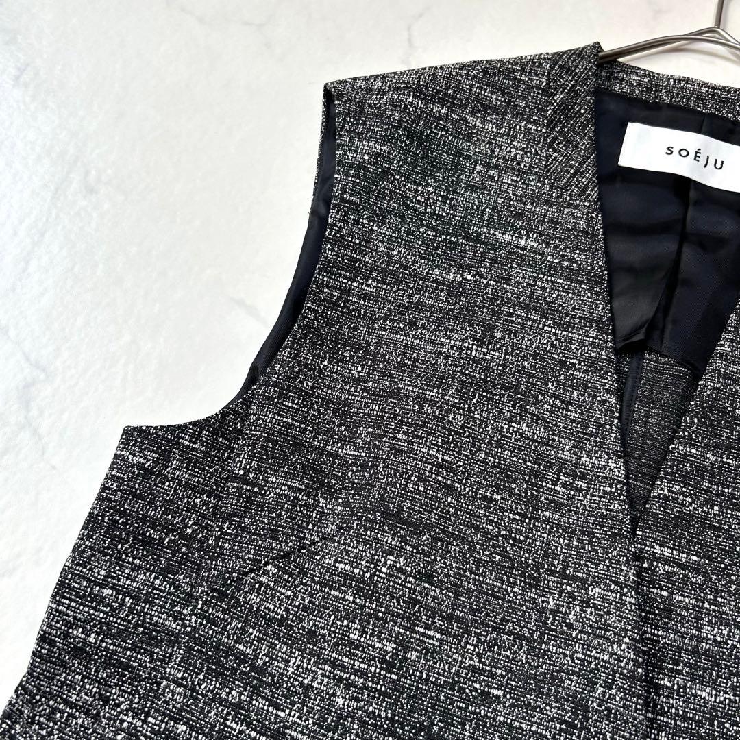 未使用級 ソージュ SOEJU ツィーディージャカードジレ ベストM ロング