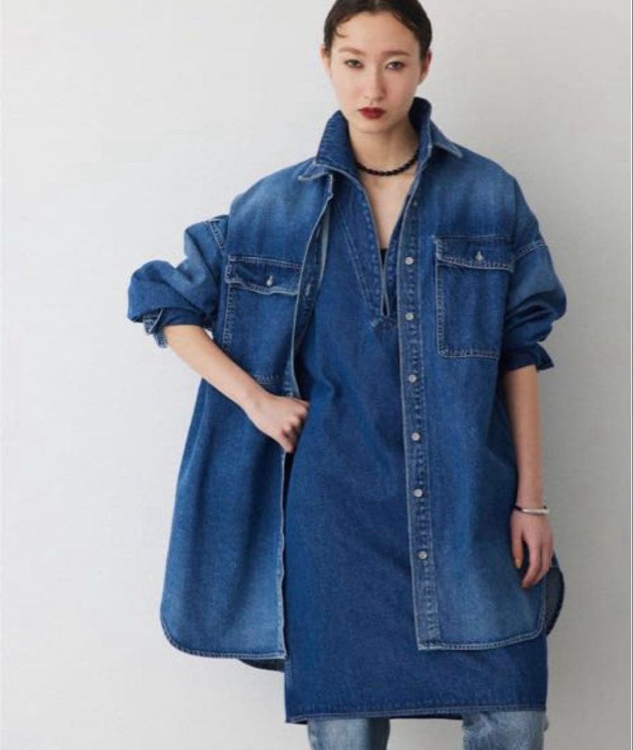 ウィムガゼット【インフルエンサーコラボ】刺繍デニムシャツ