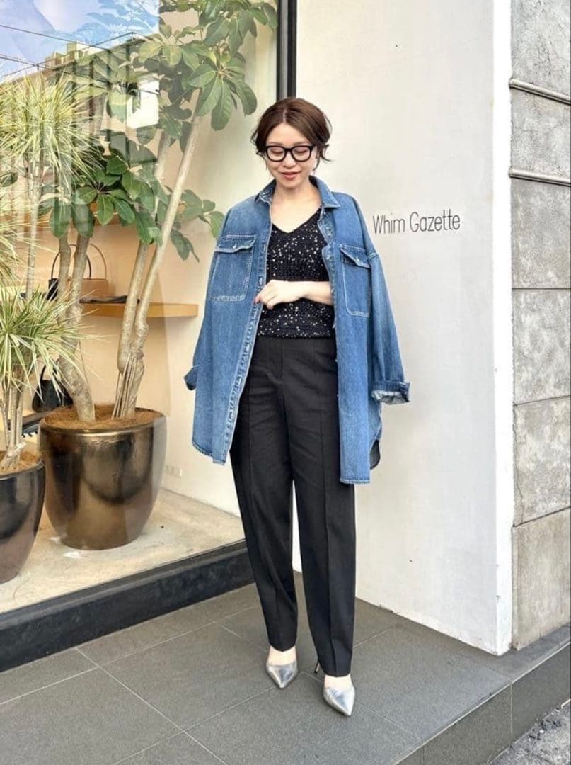 ウィムガゼット【インフルエンサーコラボ】刺繍デニムシャツ