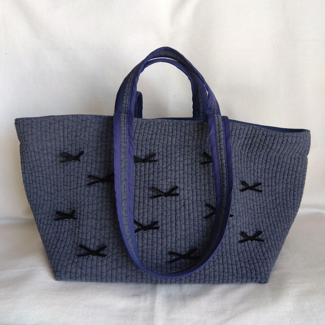 マグネット 底板ヌビ☆トートバッグ Wハンドル☆ ベージュ ヌビバッグ