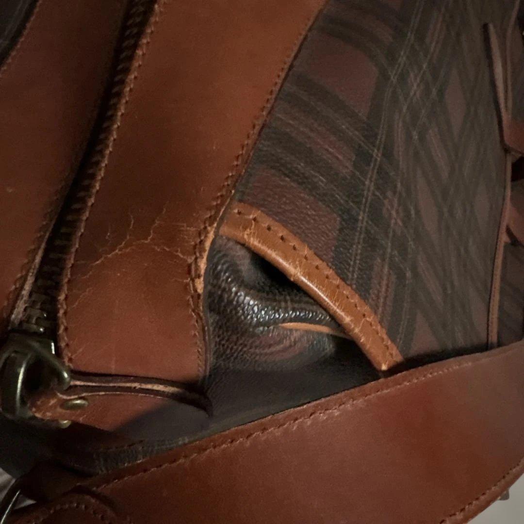 レア✨ラルフローレン 茶　チェック　ボストンバッグ　付属品 大きめ