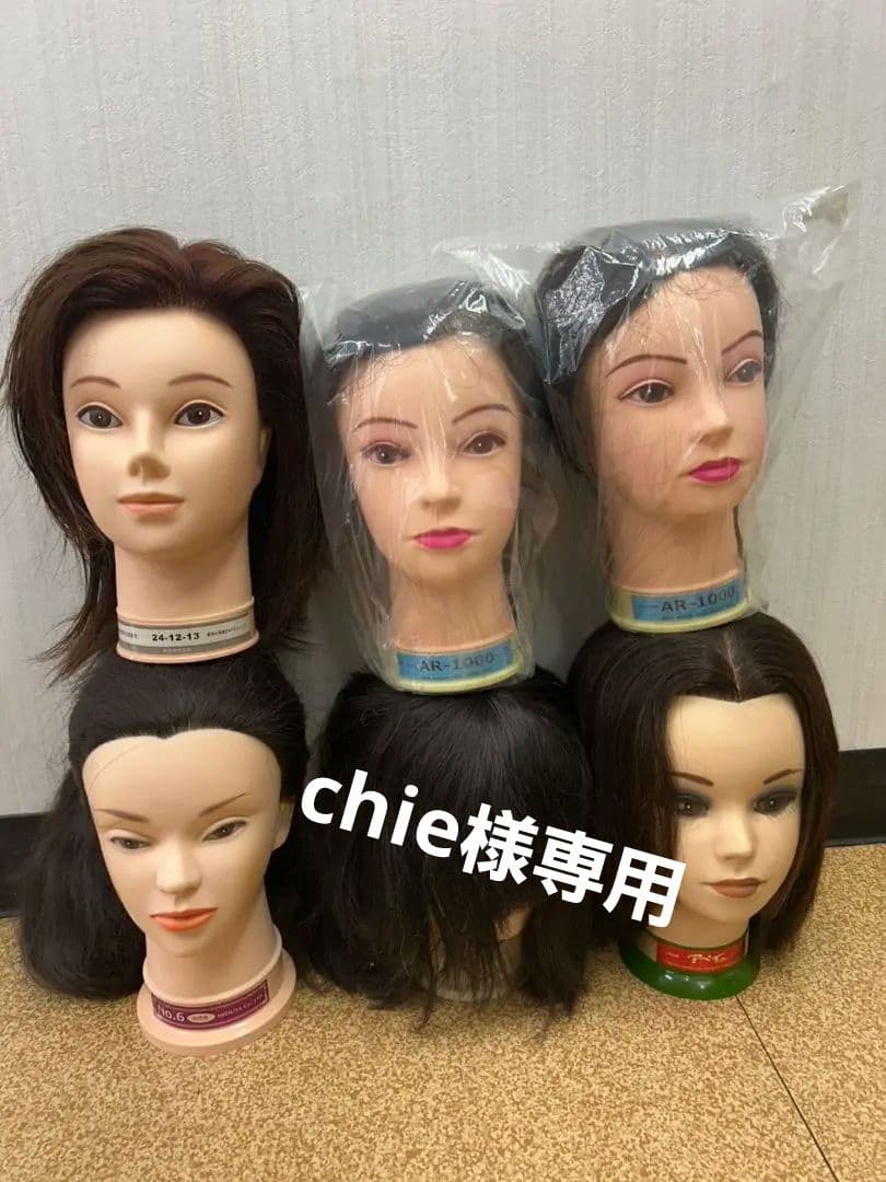 練習用ウィッグ 6体セット