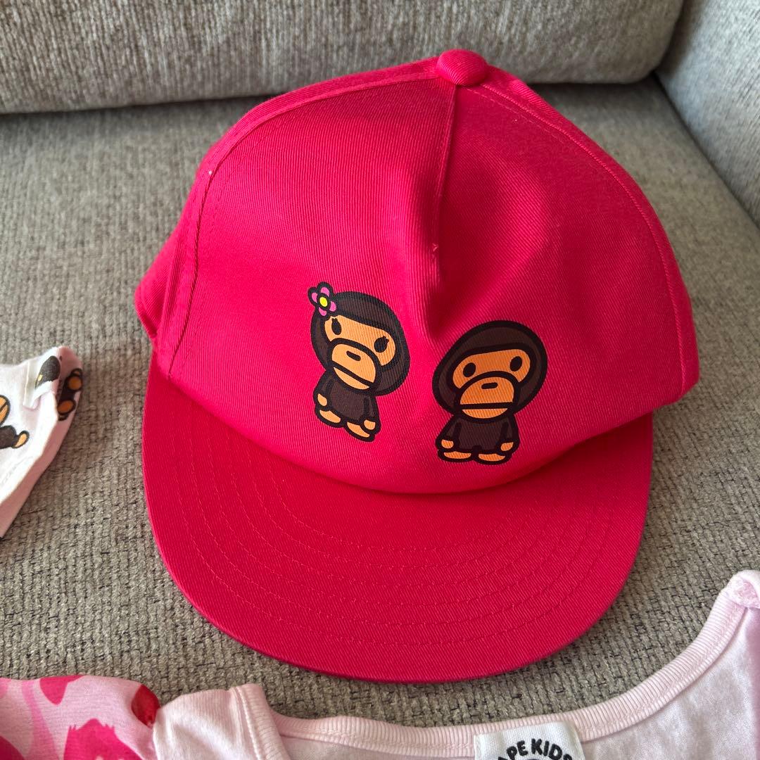 【お買い得 】BAPE KIDS ワンピース +キャップ 3点セット100正規品