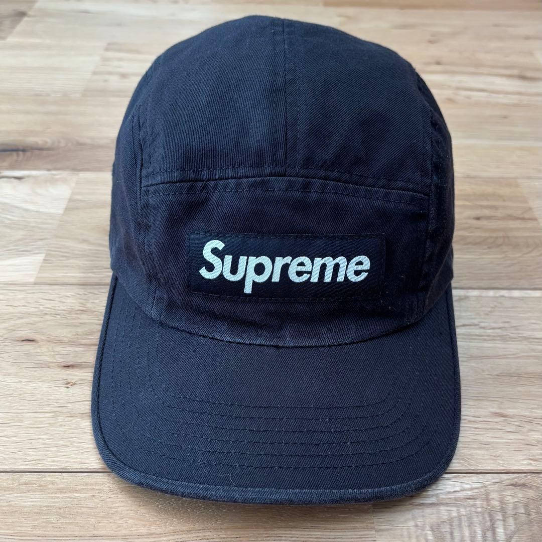 Supreme Washed Chino Twill Camp Cap 黒 人気