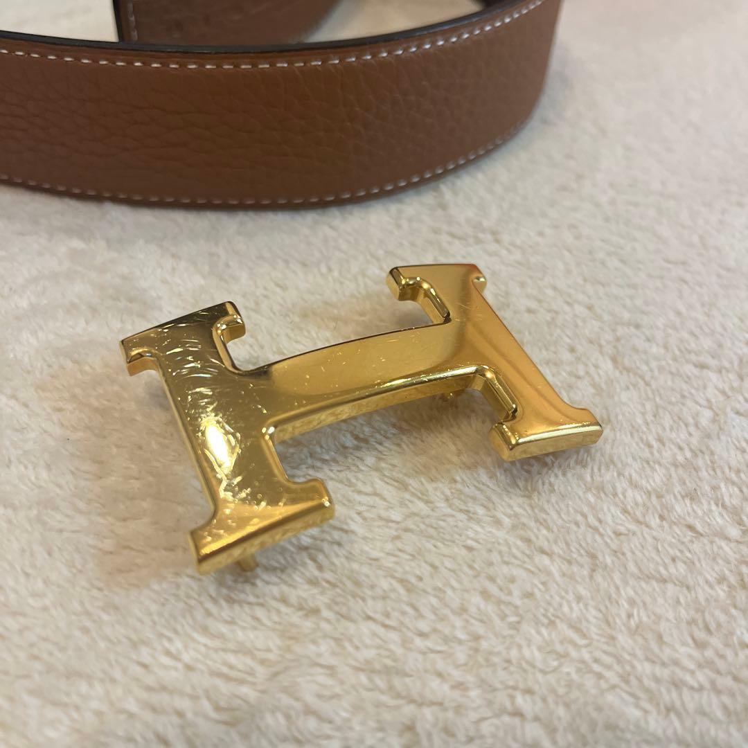 正規品 エルメス B刻印 Hバックル リバーシブル ベルト コンスタンスベルト
