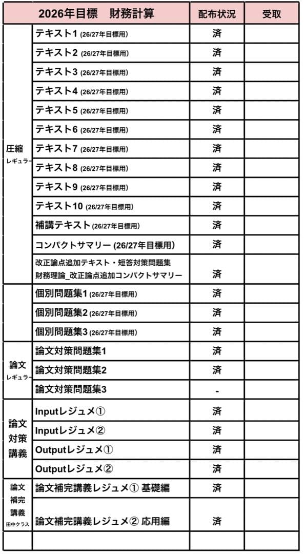 【最新版】CPA 2026/27年目標 財務会計論 短答論文フルセット