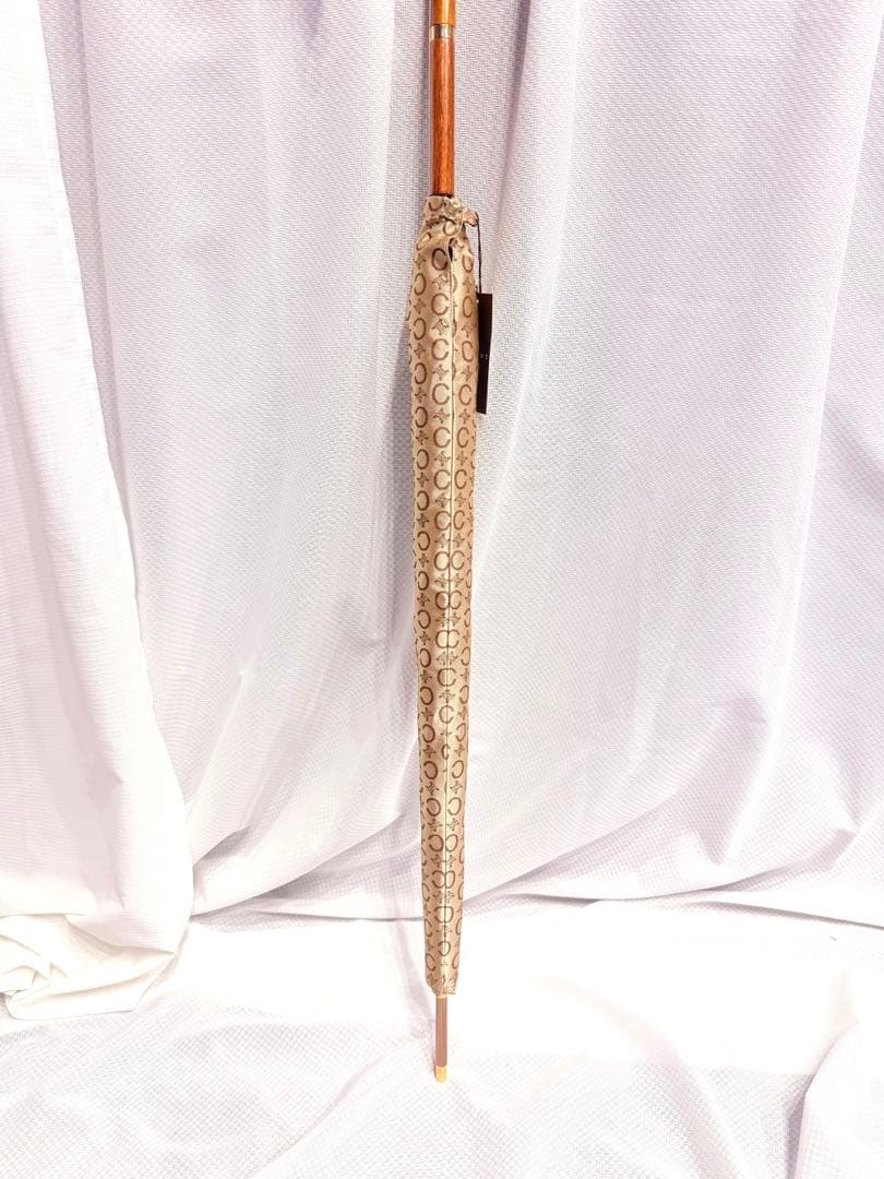 【未使用・新品】CELINE セリーヌ 長傘　60cm 傘　ブラウン　ゴールド