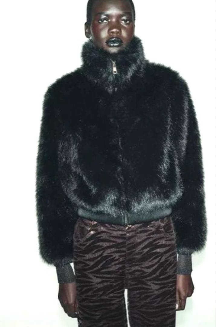 ZARA可愛すぎるザラ フェイクファー ショートコート ファージャケット