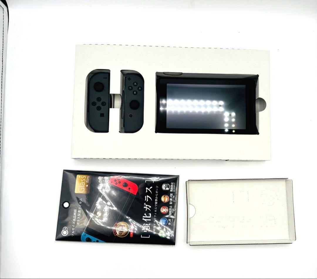 未使用級Nintendo Switch 本体 グレー バッテリー強化版 プロコン