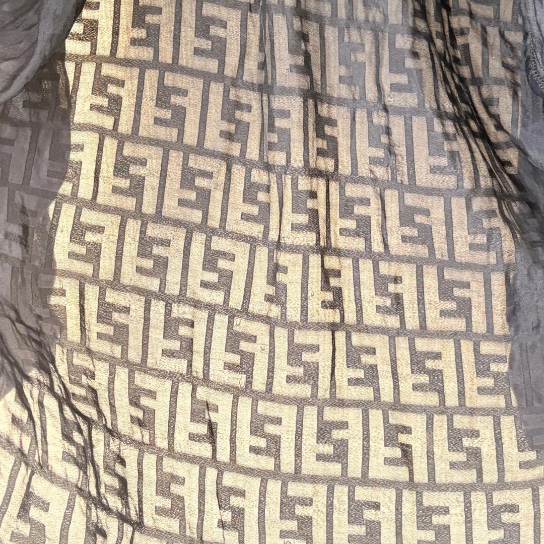 FENDI JEANS ロゴ ジャガード シースルーシャツ Lサイズ