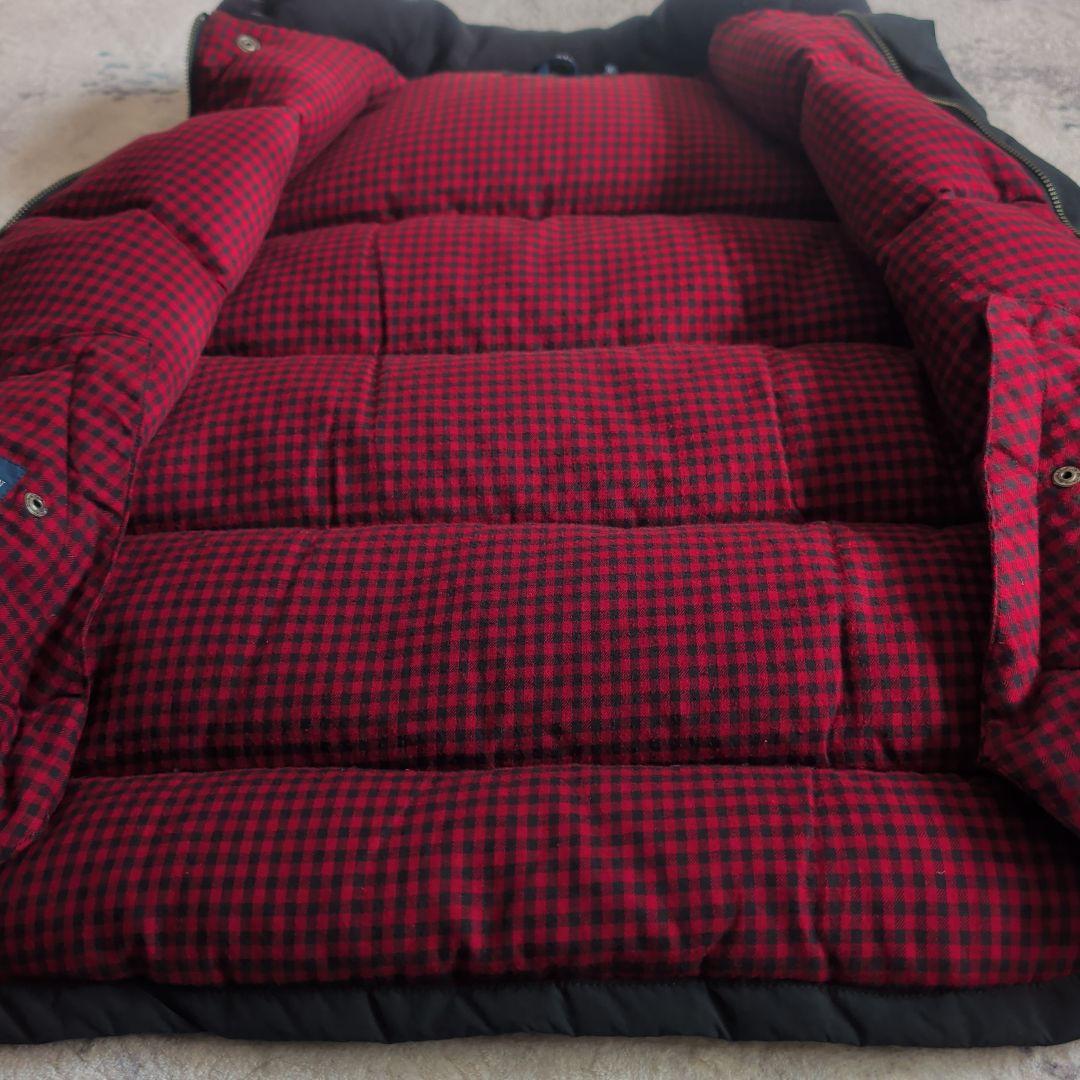 希少 90s ポロラルフローレン ダウンベスト革タグ 裏地ギンガムチェック