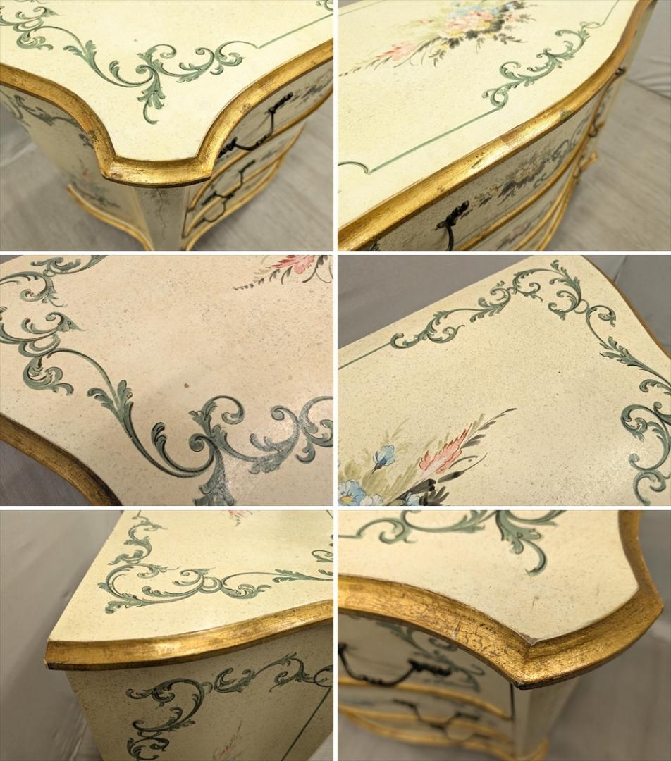 イタリア製　猫脚　リビングチェスト　ドロワー　チェスト　タンス　ペイント　B