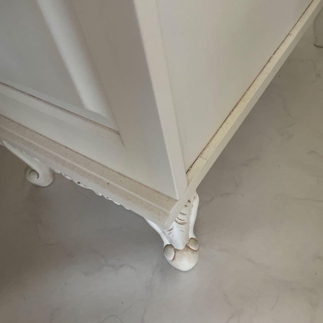 ロココ調　アンティーク　テレビ台　かわいい　ホワイト　猫脚 プリンセス 姫系家具