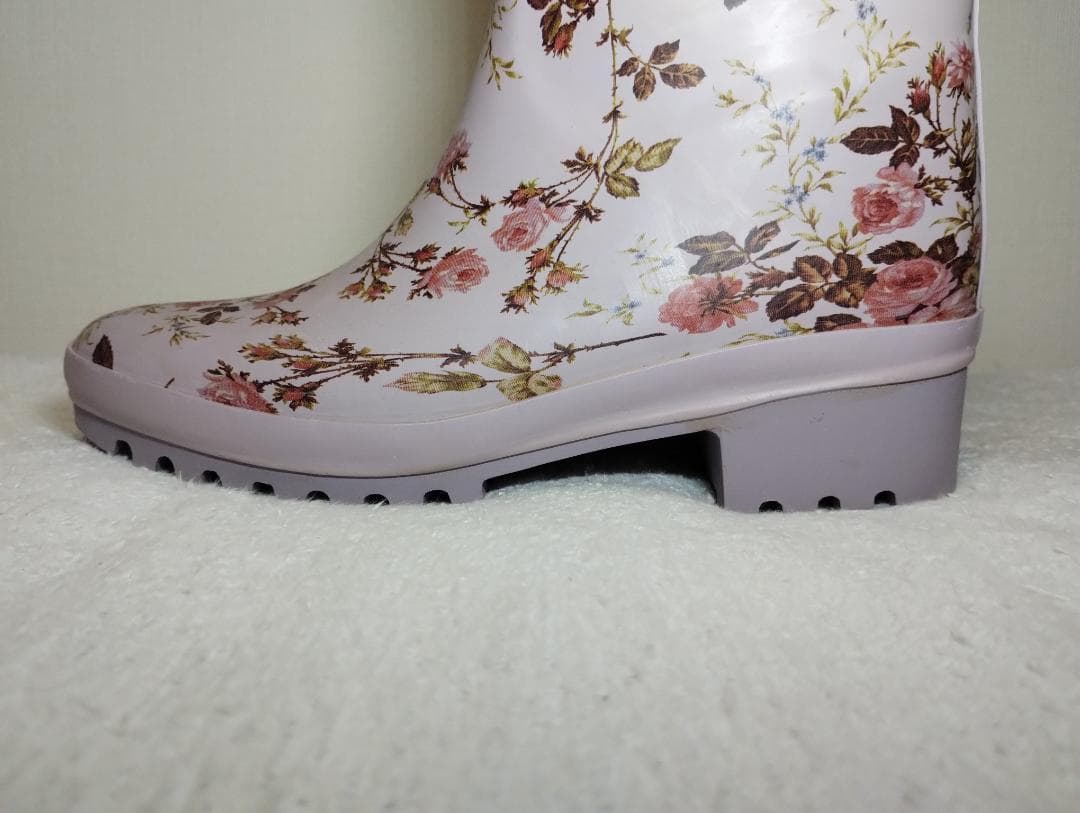 希少 ピンクハウス ピンク バラプリント レインブーツ 長靴 ブーツ 総柄