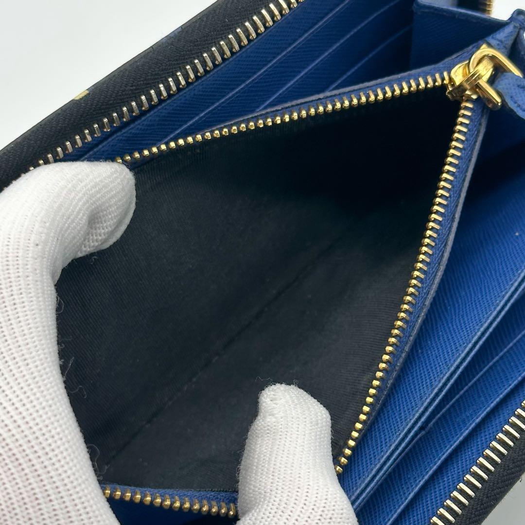 【限定品】プラダ サフィアーノ ラウンド フラワー 長財布 レザー ブラック