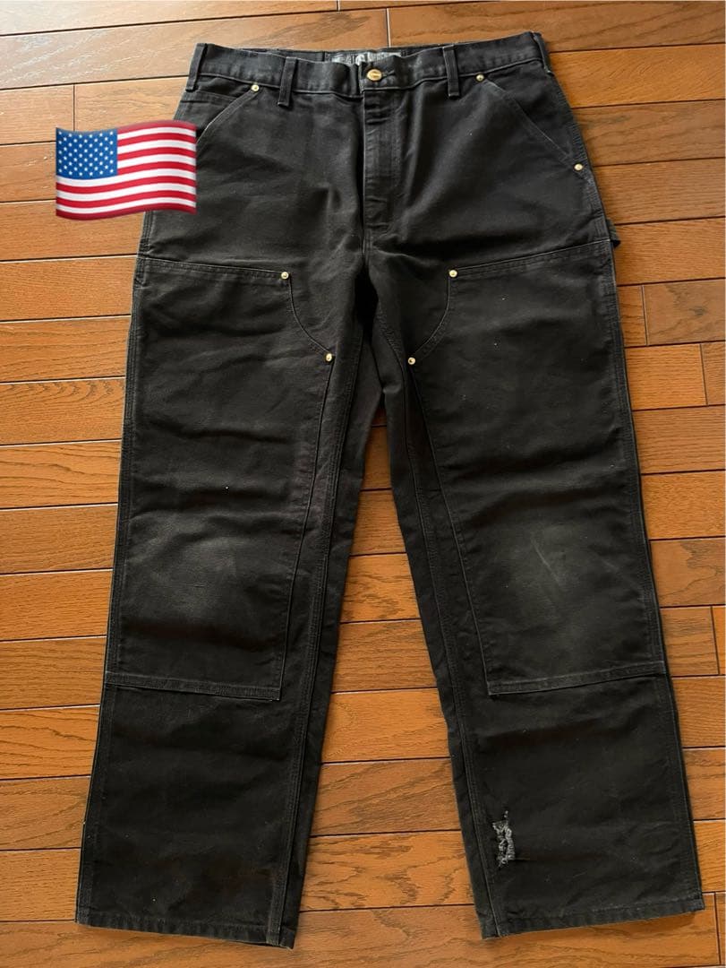 CARHARTT DOUBLE KNEE ブラック　カーハート　ダブルニー