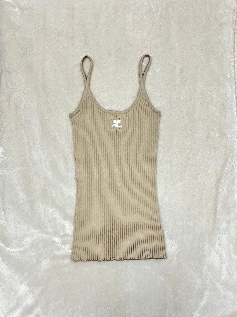 courreges クレージュ リブニット キャミソール