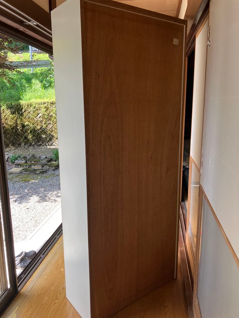 昭和レトロポップ　緑色 食器棚 ガラス棚付き