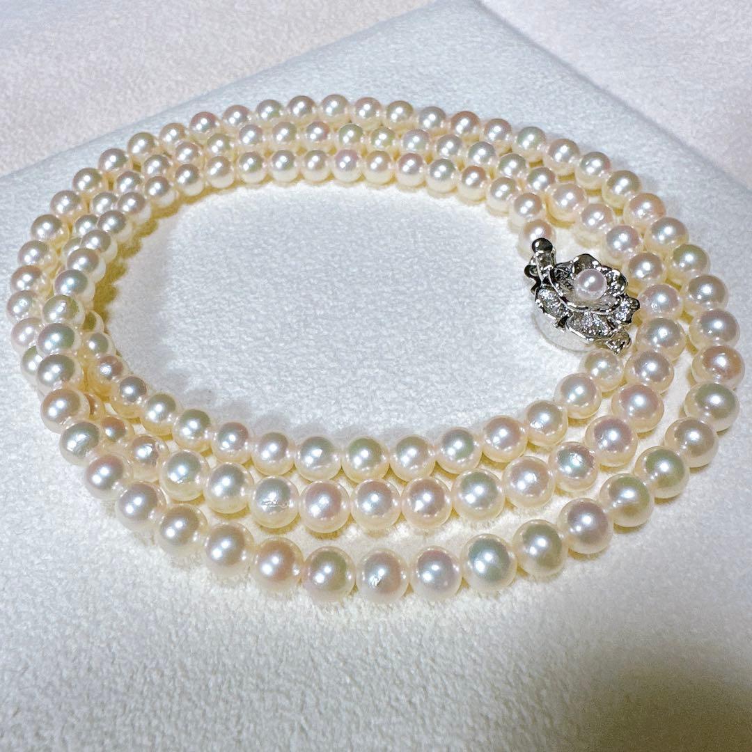 60cm 照り良 本真珠 あこや真珠 パール ネックレス セミロング 干渉色◎