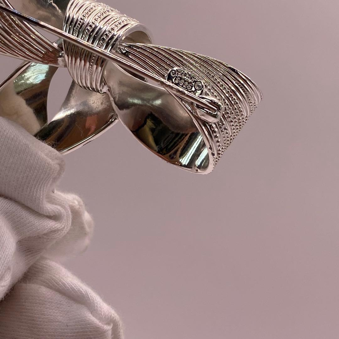 ディオール　シルバー925 リボン　ブローチ