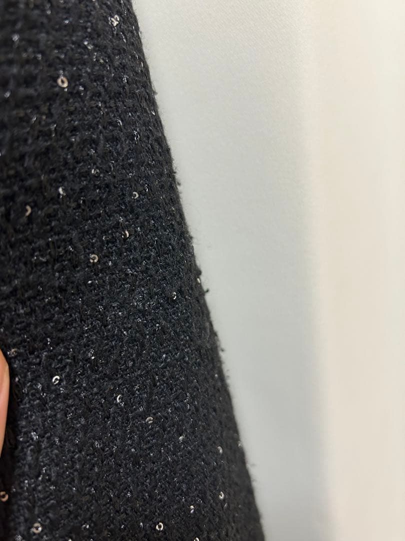 【LEJA】花柄レースカラースパンコール刺繍Aラインフレアドレスワンピース