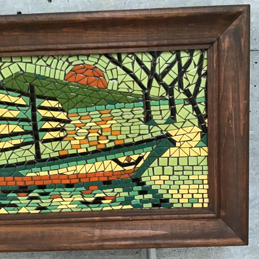 50’sアメリカ モザイクタイル 絵画 額 ビンテージHAWAII