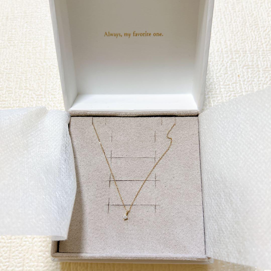 ete K10PG レイヤー ダイヤモンドネックレス 箱付き