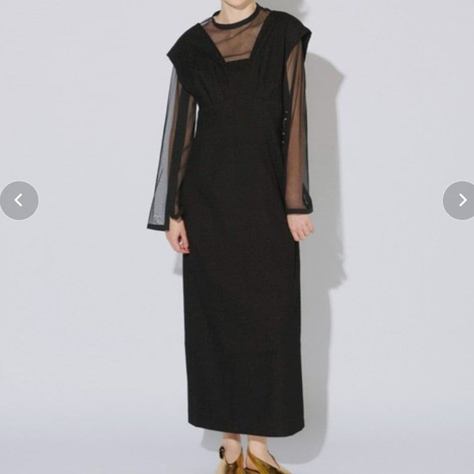 ANDRESD Vラインジャガードドレス ワンピース 結婚式 お呼ばれ