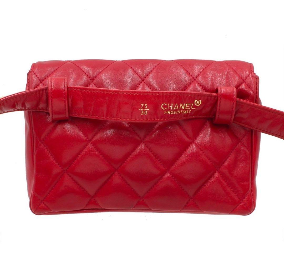 H2610 シャネル マトラッセ ココマーク ラムスキン ミニ ウエストポーチ