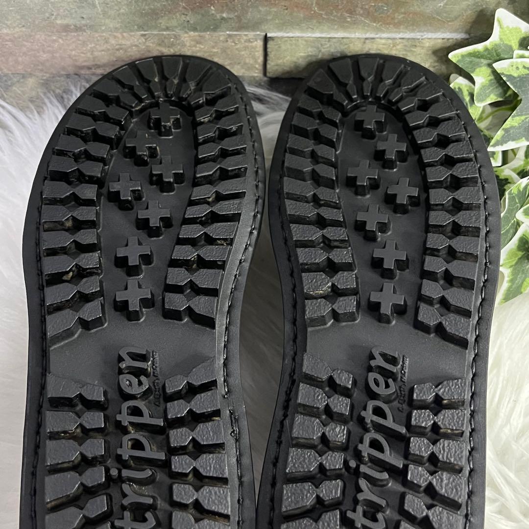 美品　トリッペン　ハーフェル レースアップシューズ　ブラック　レザー