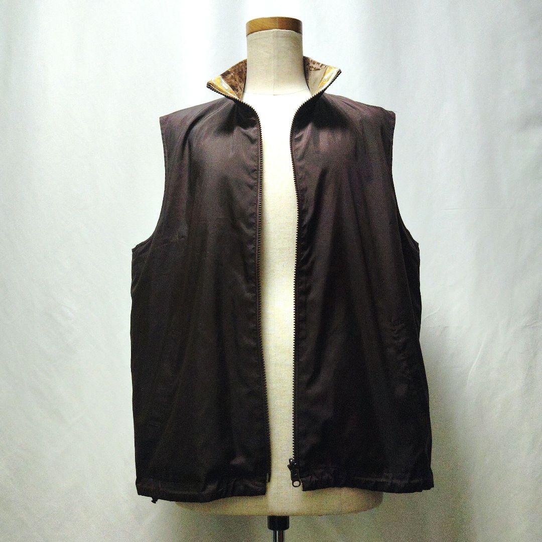 LEONARD　レオナール　花柄リバーシブルベスト　クレイジーパターン　LL