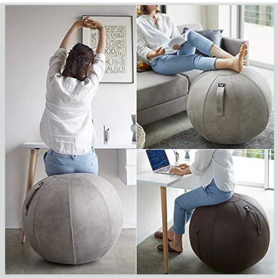 TOWER Vivora バランスボール ライトグレー(合皮)