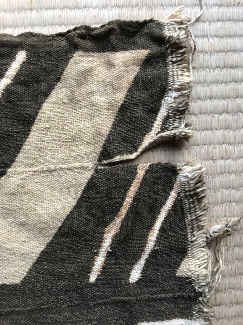 アフリカ　マリ　泥染め　布　ヴィンテージ ラグ