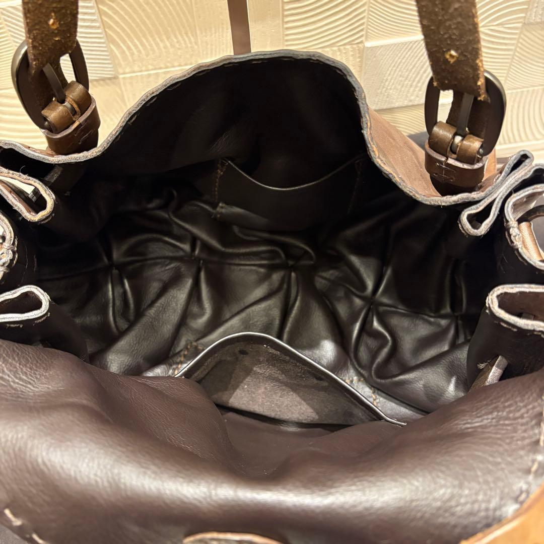 【希少】エンリーベグリン ショルダーバッグ　オールレザー 2way オミノ刺繍