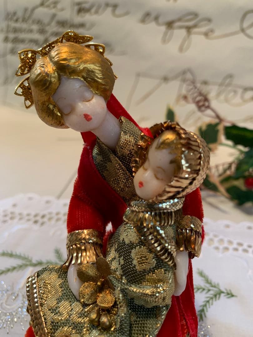 西ドイツ製　ビンテージのkoestel社の聖母子のお人形！丁寧に造られた可愛い！