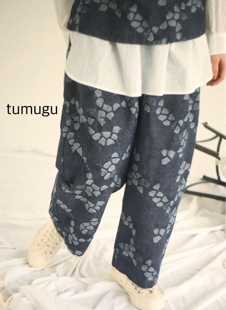 tumugu ツムグ ジャガードティンカーパンツ
