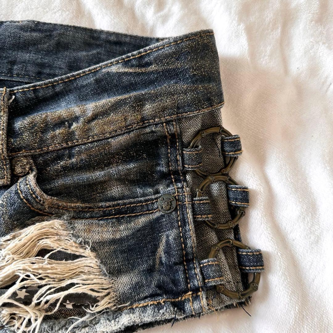 元祖【d.i.a.】サイドリングデニムショーパン ゴールドラメ 平成当時物