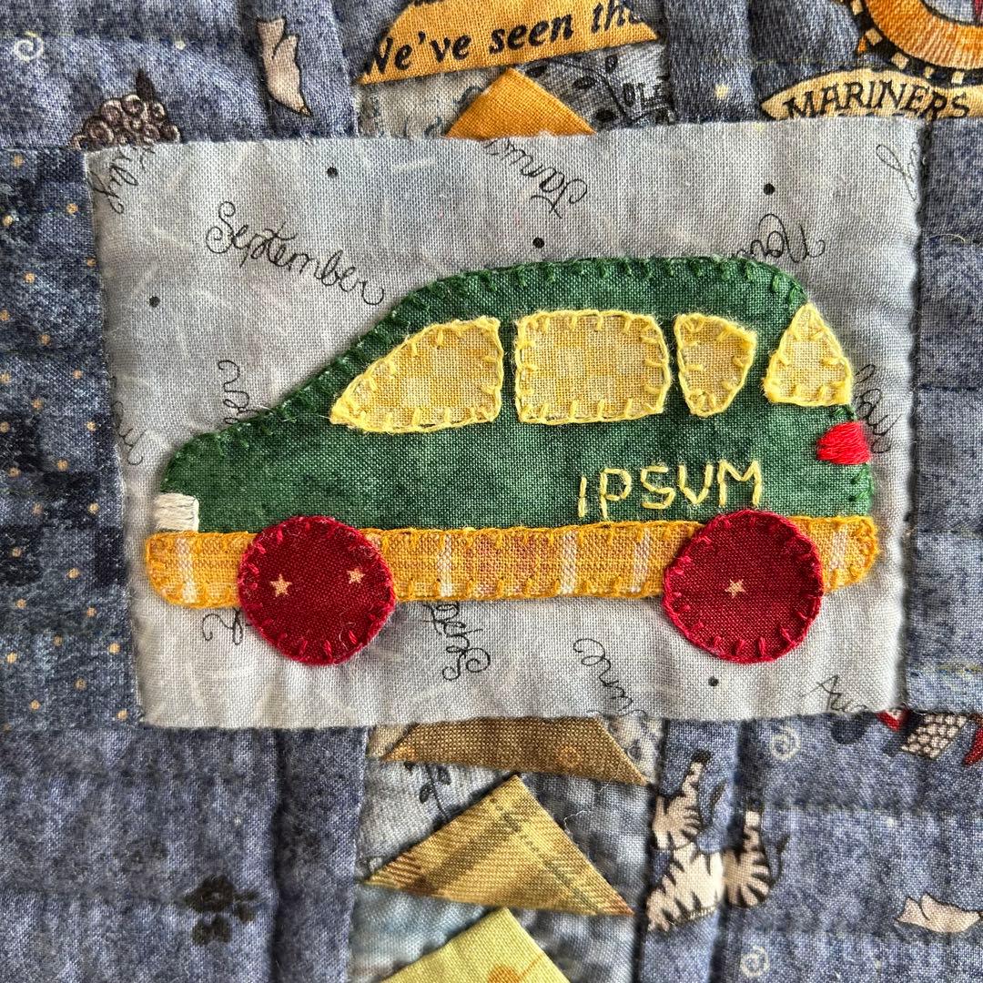 ハンドメイド パッチワーク フェザースター タペストリー兼ベットカバー